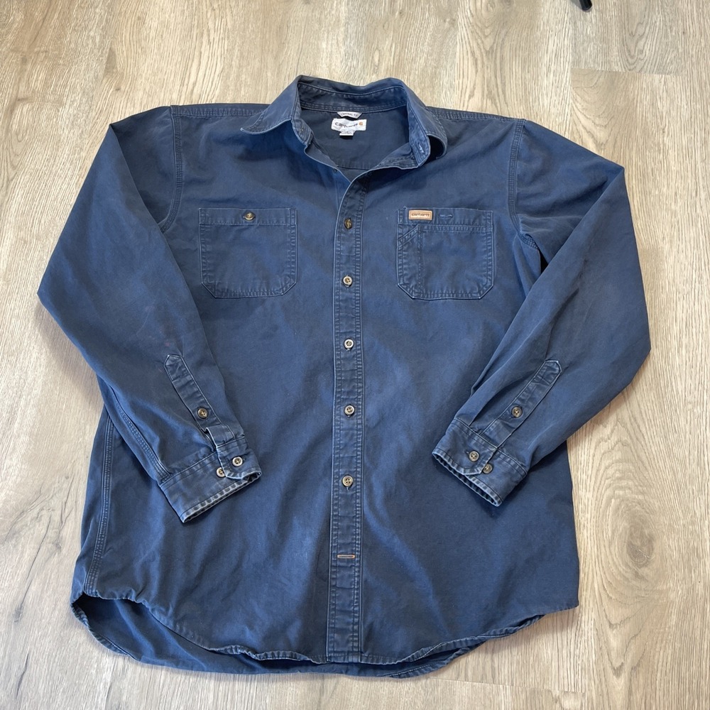 Vintage 90's Y2K Men's Shirt, Carhartt, Black Denim,  Size L